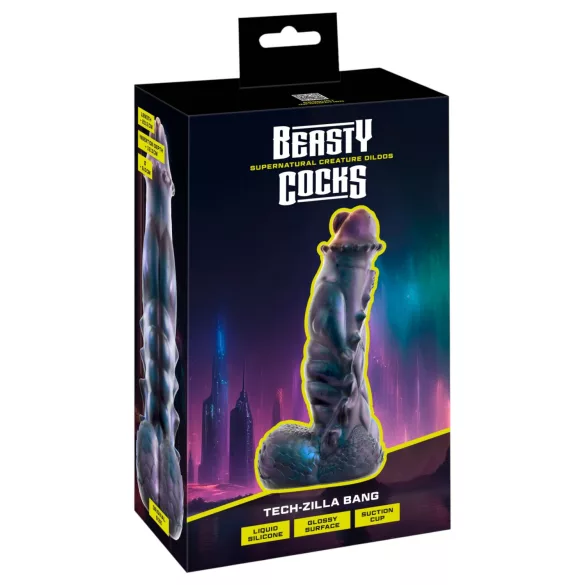 Beasty Cocks Tech-Zilla Bang - suction cup monster dildo (purple)