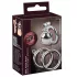 fetish collection - mini penis cage with 3 interchangeable testicle rings (silver)