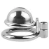 fetish collection - mini penis cage with 3 interchangeable testicle rings (silver)