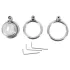 fetish collection - mini penis cage with 3 interchangeable testicle rings (silver)