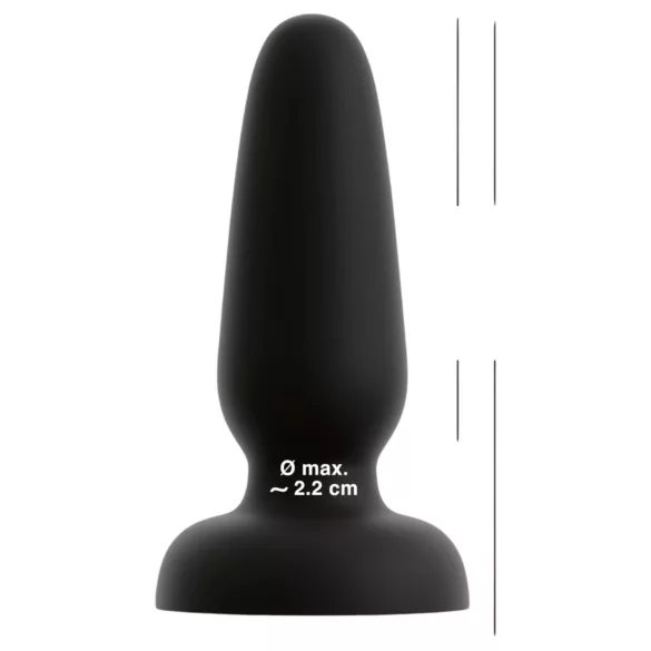 Black Velvets - silicone anal plug with suction cup (black) - S