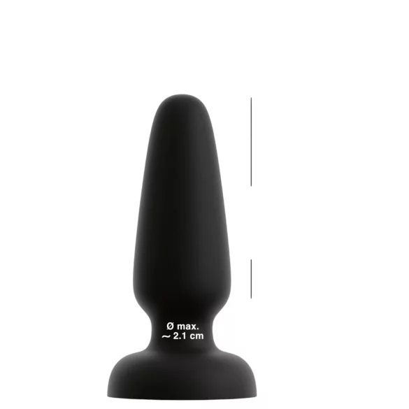 Black Velvets - silicone anal plug with suction cup (black) - M