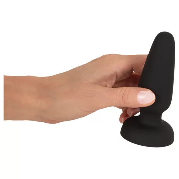 Black Velvets - silicone anal plug with suction cup (black) - M