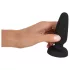 Black Velvets - silicone anal plug with suction cup (black) - M
