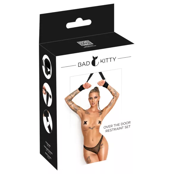 Bad Kitty - over-the-door wrist restraint set (black)