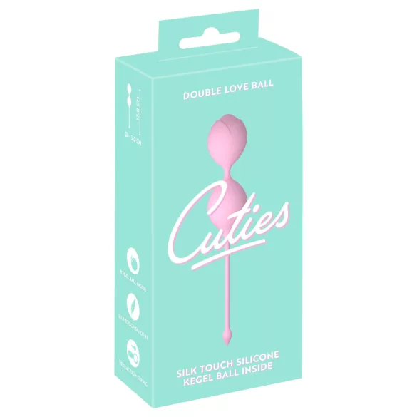 Cuties - double‑ball silicone love balls (pink)