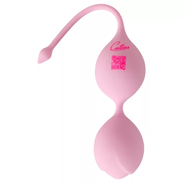 Cuties - double‑ball silicone love balls (pink)