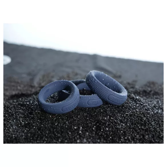 Svakom Triooo - soft silicone penis ring set (blue) - set of 3