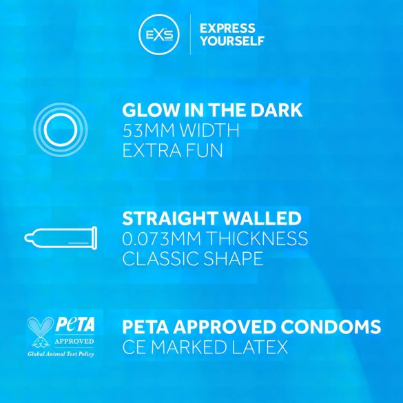 EXS Glow - Luminous Condoms (Pack of 3)