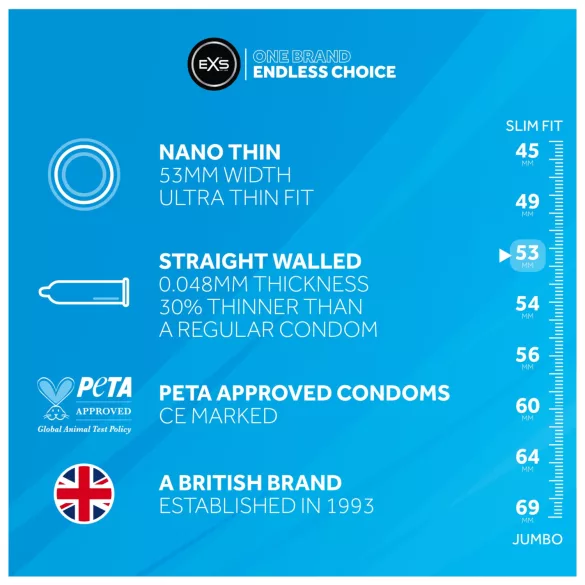 EXS Nano Thin - ultra-thin condoms (100 pcs)