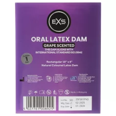 EXS grape‑flavoured oral dam - latex dental dam (1 piece)