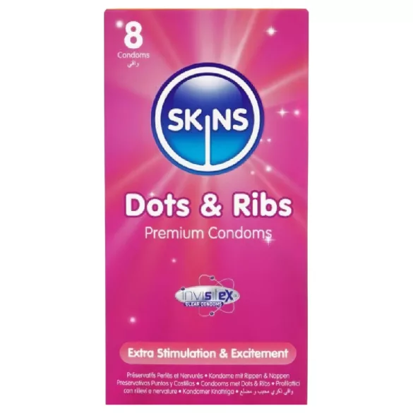 Skins - Ribbed & Dotted Condoms (8 Pack)