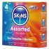 Skins - mixed condoms - dotted, natural, extra thin (4 pcs)