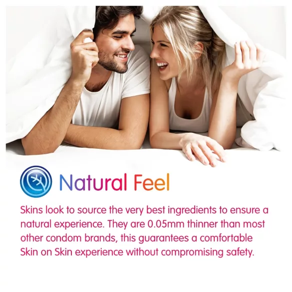 Skins - mixed condoms - dotted, natural, extra thin (4 pcs)