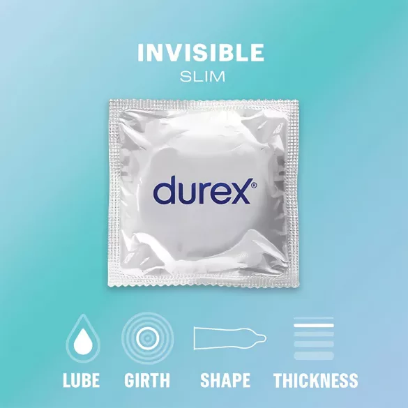 Durex Invisible Slim - Ultra-Thin Condoms (10 pack)