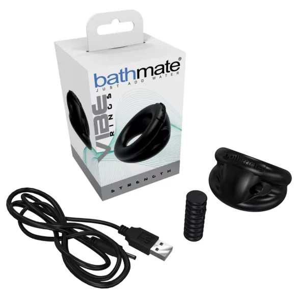 Bathmate Vibe Ring Strength - rechargeable vibrating penis ring (black)