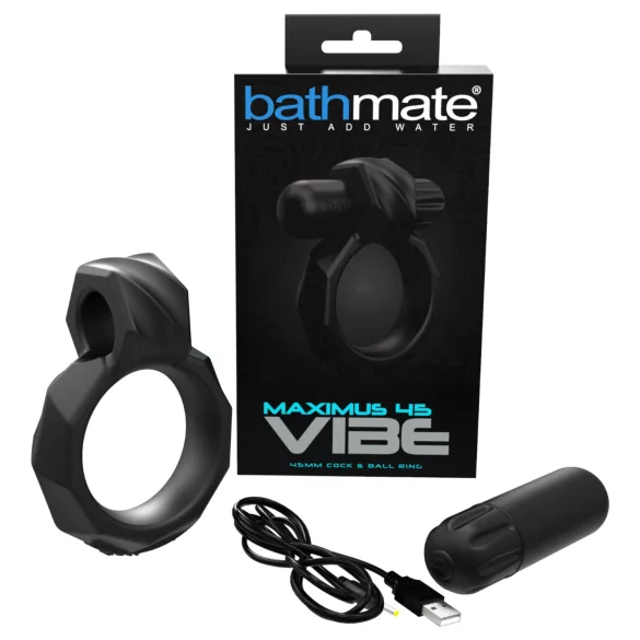 Bathmate Maximus Vibe 45 - rechargeable vibrating penis ring (black)