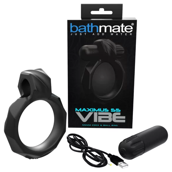 Bathmate Maximus Vibe 55 - rechargeable vibrating cock ring (black)