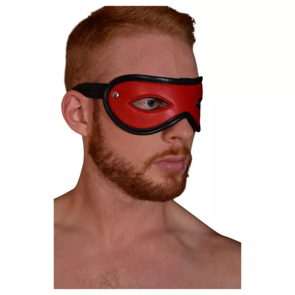 Rouge - Genuine Leather Open Eye Mask (Red)