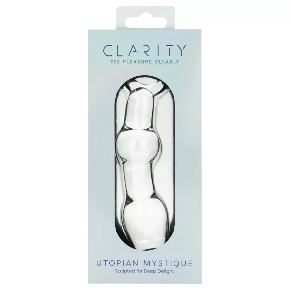 Clarity Utopian Mystique - ribbed glass anal dildo (clear)