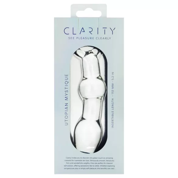Clarity Utopian Mystique - ribbed glass anal dildo (clear)