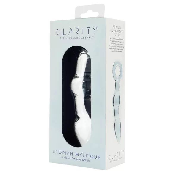 Clarity Utopian Mystique - ribbed glass anal dildo (clear)