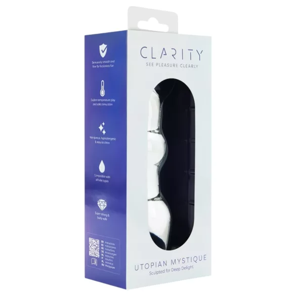 Clarity Utopian Mystique - ribbed glass anal dildo (clear)