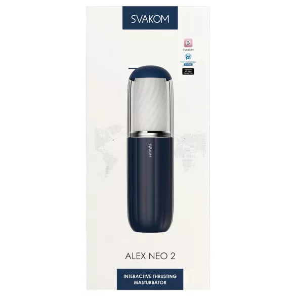 Svakom Alex Neo 2 - App-controlled masturbator for men (blue)