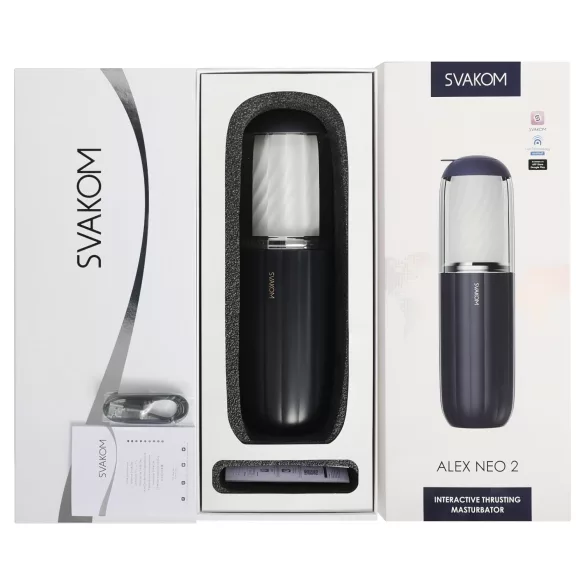 Svakom Alex Neo 2 - App-controlled masturbator for men (blue)