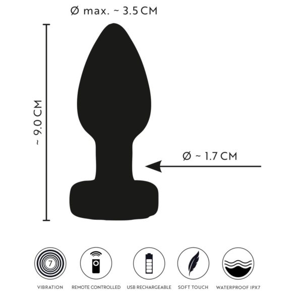 ANOS - Illuminating Vibrating Anal Plug (Black)