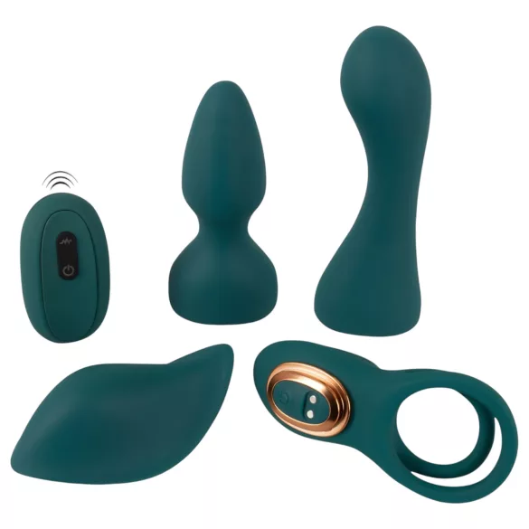 Couples Choice - 4‑in‑1 versatile remote‑control vibrator (turquoise)