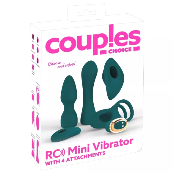 Couples Choice - 4‑in‑1 versatile remote‑control vibrator (turquoise)