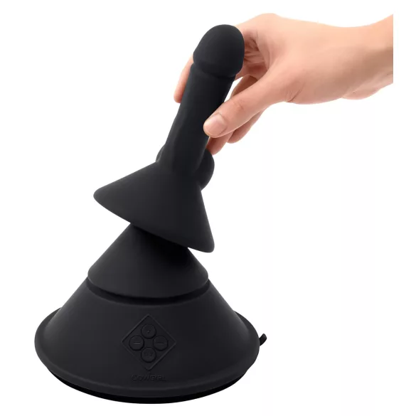 The Cowgirl Cone - app-controlled premium sex machine - with 2 interchangeable attachments, 20 vibration modes (black)