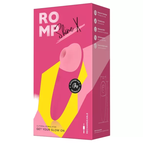 ROMP Shine X - Rechargeable Airwave Clitoral Stimulator (Pink)