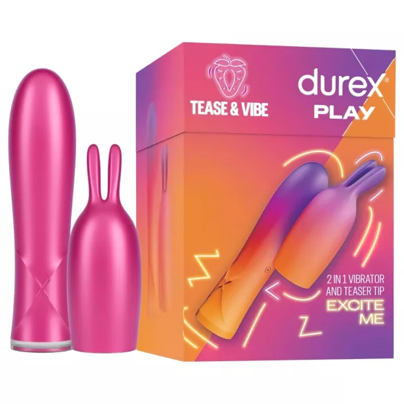 Durex Tease & Vibe - Rabbit Clitoral Vibrator Wand (Pink)