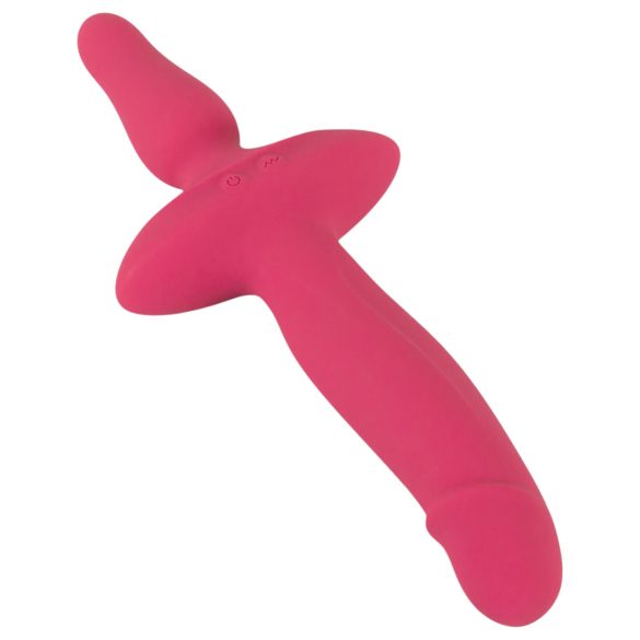 Couples Choice - 2in1 Vibrator & Anal Plug (Pink)