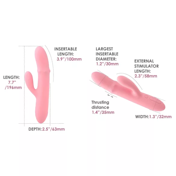 Svakom Mora Neo - App-controlled beaded rabbit vibrator (pink)