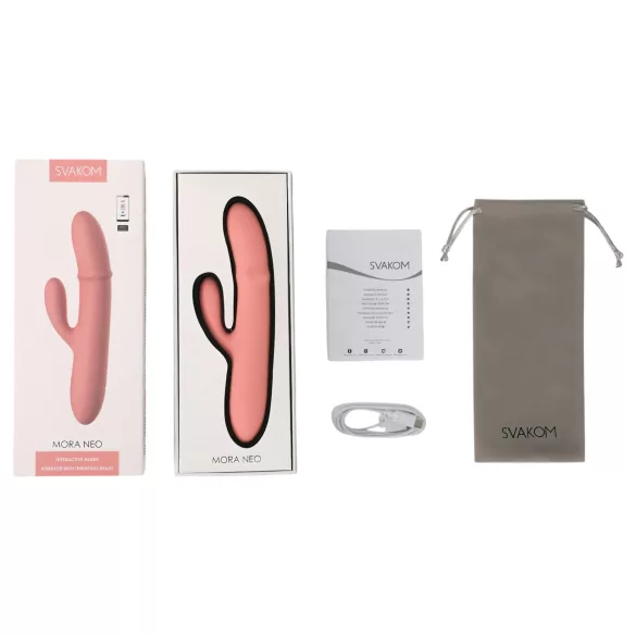 Svakom Mora Neo - App-controlled beaded rabbit vibrator (pink)