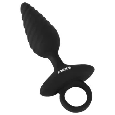 ANOS - Ribbed Vibrating Anal Plug (Black)