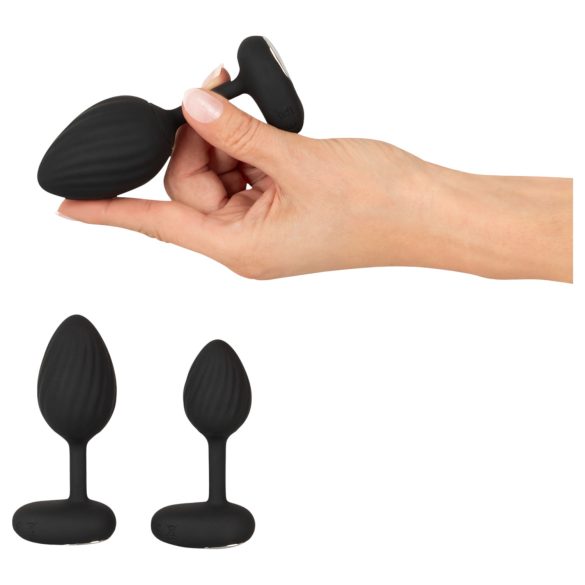 ANOS - Vibrating Anal Plug Set (Black)
