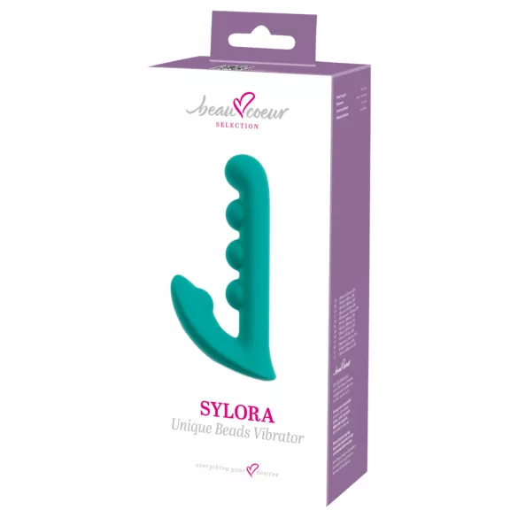 Beau Coeur Sylora - beaded 2‑in‑1 vibrator (green)