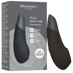   Womanizer Enhance 2‑in‑1 Air Pulse Clitoral Stimulator + Vibrator (Black)