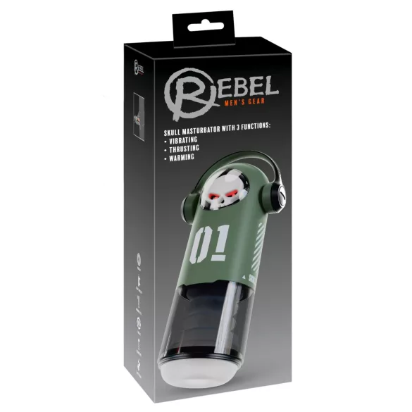 Rebel Skull - thrusting and vibrating masturbator (green)