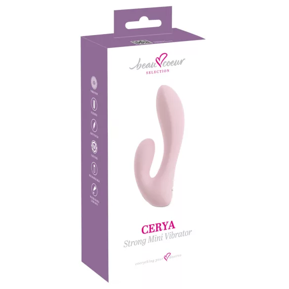Beau Coeur Cerya - mini clitoral vibrator with handle (light pink)