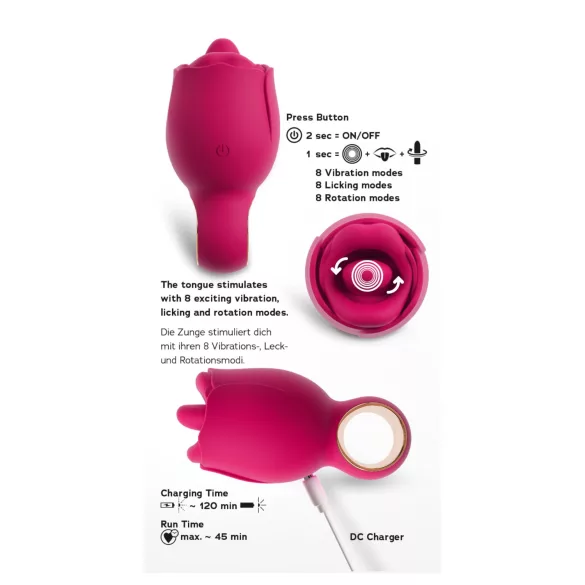 You2Toys Oral Fun - tongue clitoral stimulator (pink)