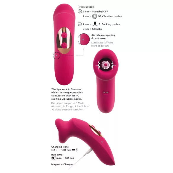 You2Toys Oral Fun - suction and licking clitoral stimulator (pink)