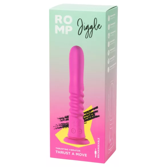 ROMP Jiggle - thrusting vibrator with suction cup (pink)