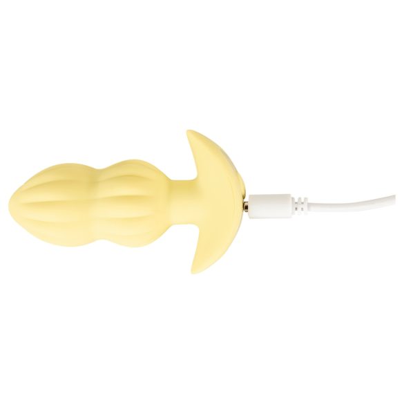 Cuties Mini - Ribbed Vibrating Anal Plug (Yellow)