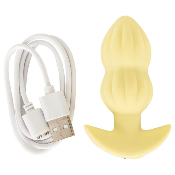 Cuties Mini - Ribbed Vibrating Anal Plug (Yellow)