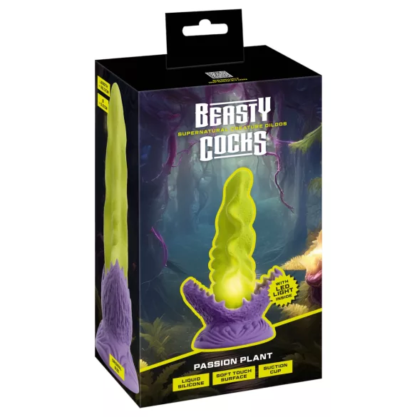 Beasty Cocks Passionate Glowing Dildo (Green)